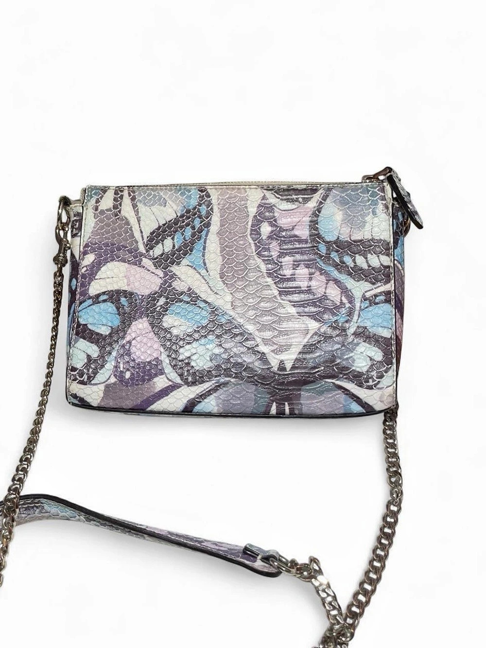 GUESS Printed Crossbody Bag in Purple & Blue